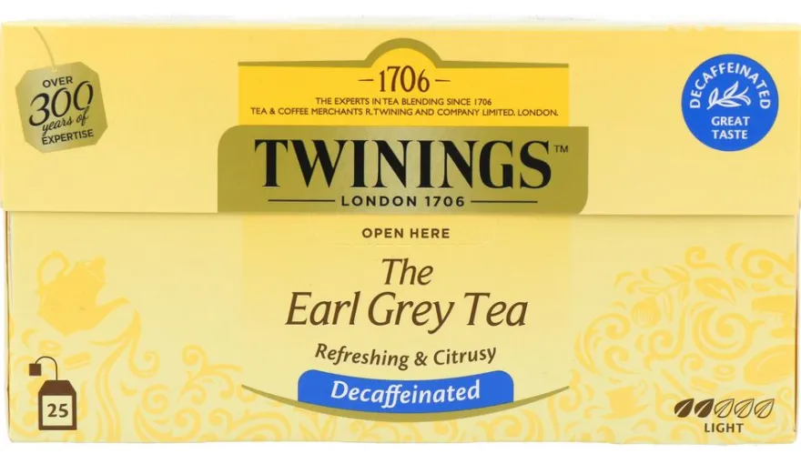 Twinings Earl Grey Thee Decaffeinated (25 zakjes)