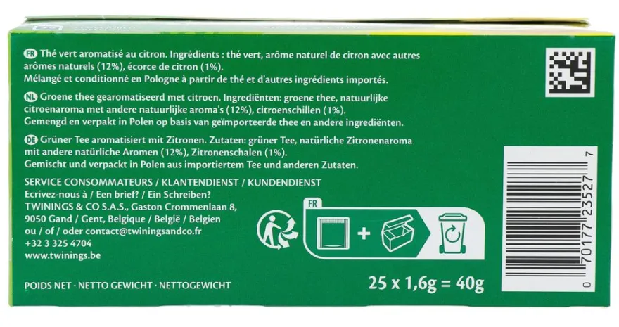 Twinings Intense Citroen Groene Thee (25 zakjes)