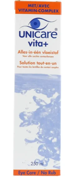 Unicare Vita+ Alles-in-een Lenzenvloeistof voor Zachte Contactlenzen (250 ml)