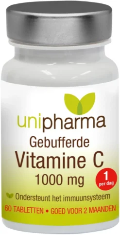 Unipharma Gebufferde Vitamine C 1000mg Tabletten (60 tabletten)