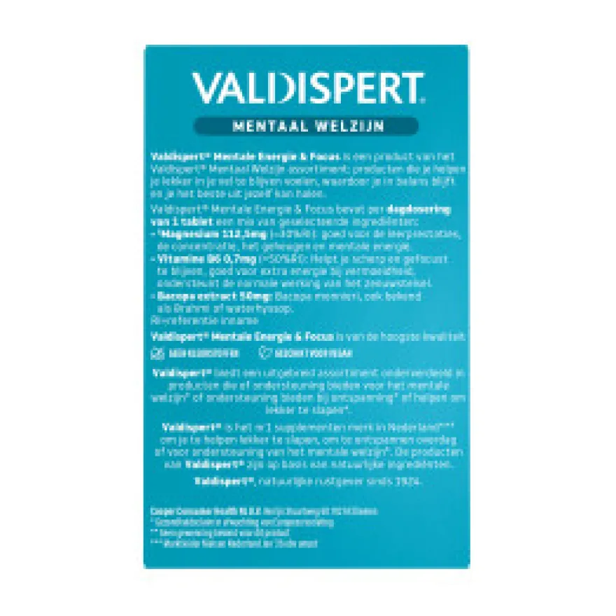 Valdispert Mental Energies & Focus (30 tabletten)