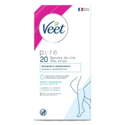 Veet Pure Koude Wasstrips Benen Normaal Huid (20 stuks)