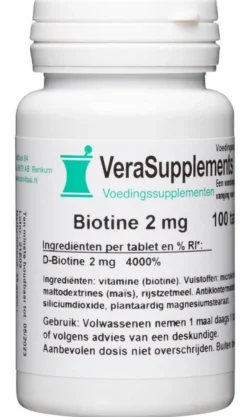 Verasupplements Biotine 2 Mg Tabletten (100 tabletten)