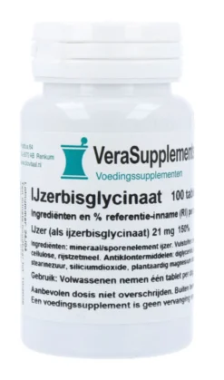 Verasupplements Ijzerbisglycinaat Tabletten (100 tabletten)