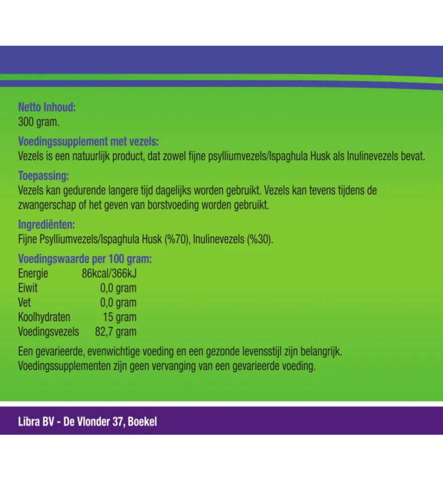 Vezels Naturel Psylliumvezels En Inulinevezels (300 gr)