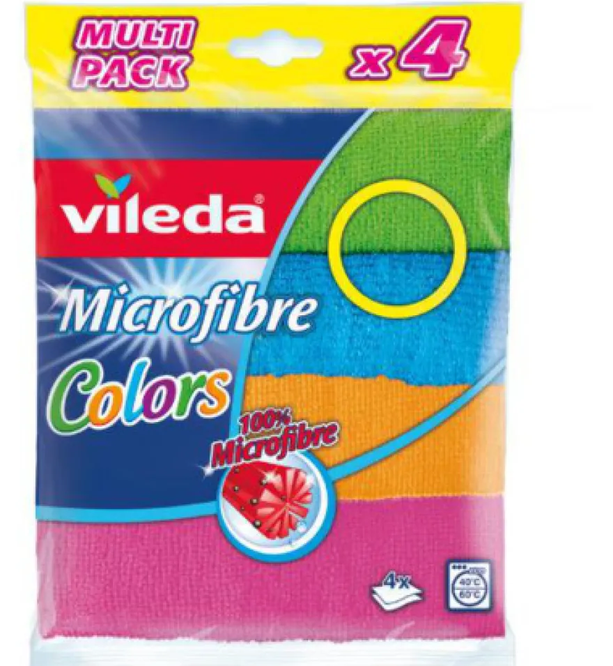 Vileda Microvezel Doeken Colors 4-Pack (1 stuk)