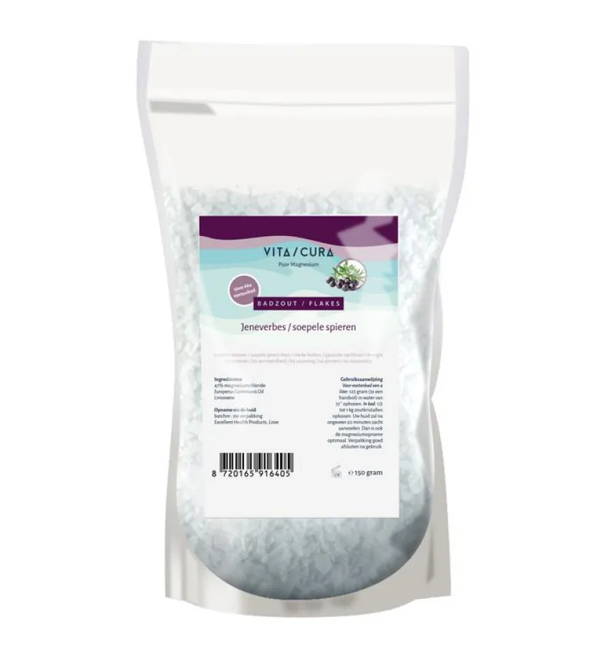 Vita Cura Magnesium Zout Flakes Jeneverbes (150 gr)