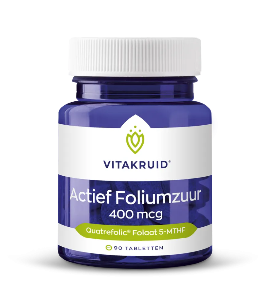 Vitakruid Actief Foliumzuur Quatrefolic® 5-MTHF 400 mcg (90 tabletten)