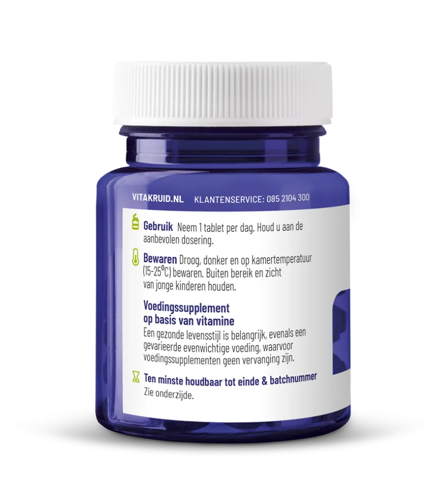 Vitakruid Actief Foliumzuur Quatrefolic® 5-MTHF 400 mcg (90 tabletten)