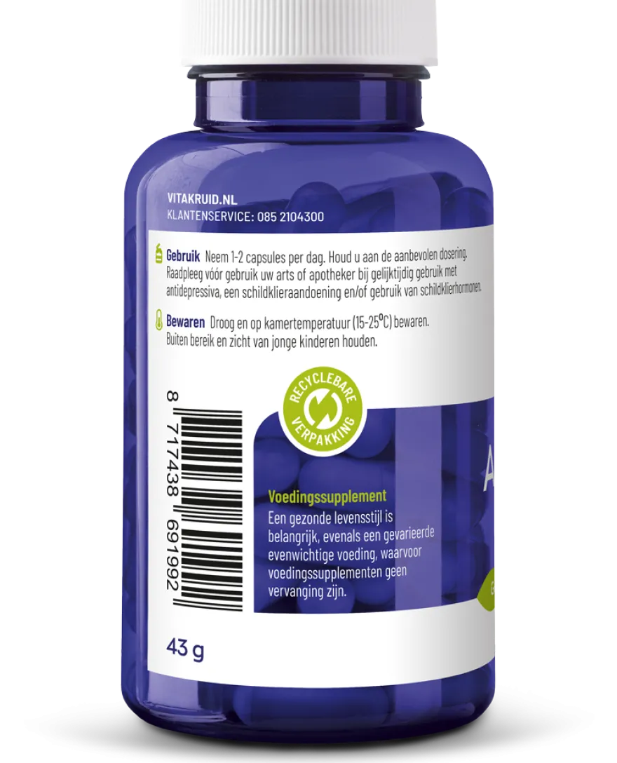 Vitakruid Ashwagandha 5% Withanoliden KSM-66® & Bioperine® (90 vega capsules)