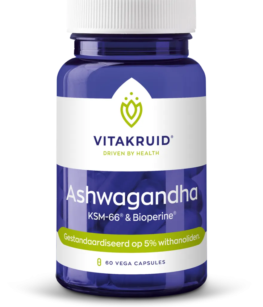 Vitakruid Ashwagandha 5% Withanoliden KSM-66® & Bioperine® (60 vega capsules)