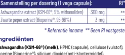 Vitakruid Ashwagandha 5% Withanoliden KSM-66® & Bioperine® (60 vega capsules)