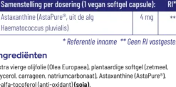 Vitakruid Astaxanthine Astapure® 4mg Duurzaam Gekweekte Alg (60 vega capsules)