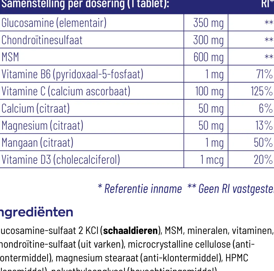 Vitakruid Atrimove® Glucosamine Chondroïtine MSM Complex (90 tabletten)
