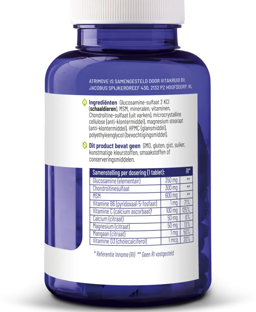 Vitakruid Atrimove® Glucosamine Chondroïtine MSM Complex (90 tabletten)