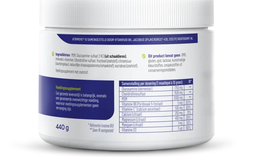 Vitakruid Atrimove® Glucosamine Chondroïtine MSM Complex (440 gr)