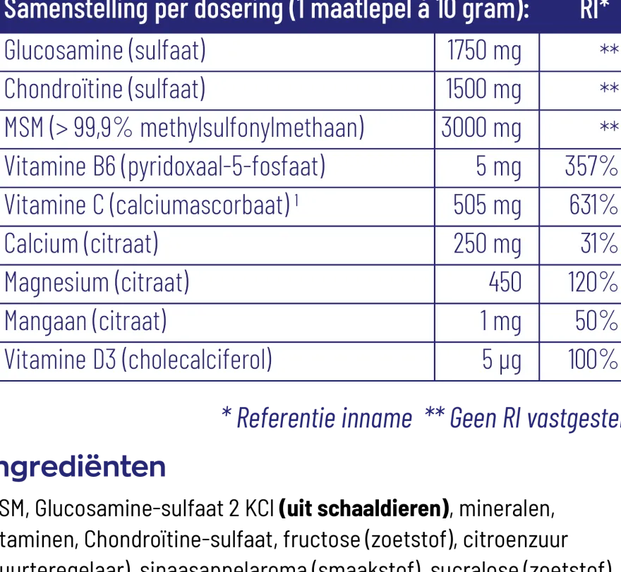 Vitakruid Atrimove® Glucosamine Chondroïtine MSM Complex (440 gr)