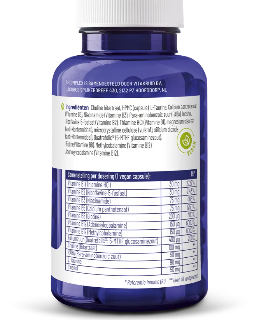 Vitakruid B-Complex Actief zonder B6 (90 vega capsules)