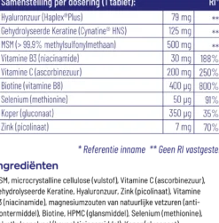 Vitakruid Beautycomplex met Keratine Hyaluronzuur & Biotine (60 tabletten)