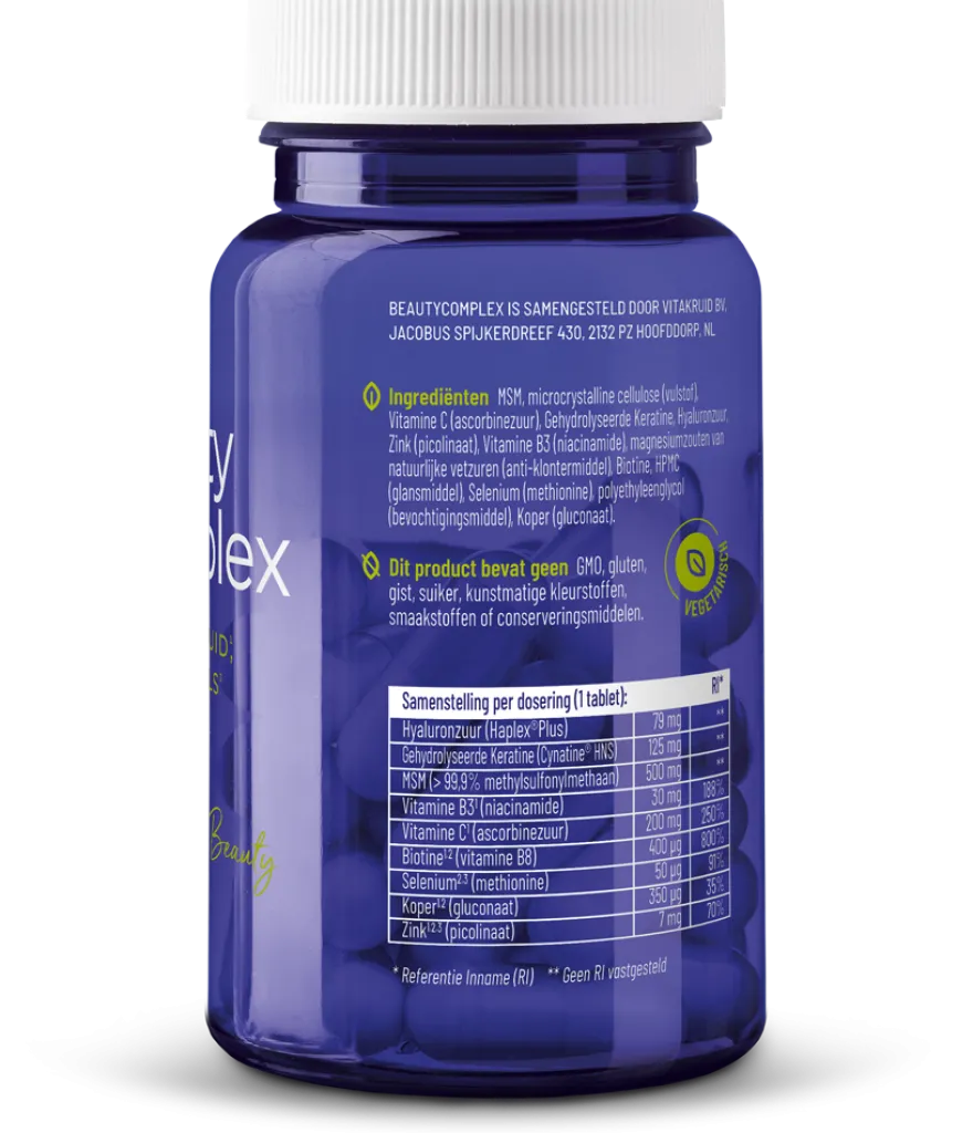 Vitakruid Beautycomplex met Keratine Hyaluronzuur & Biotine (60 tabletten)
