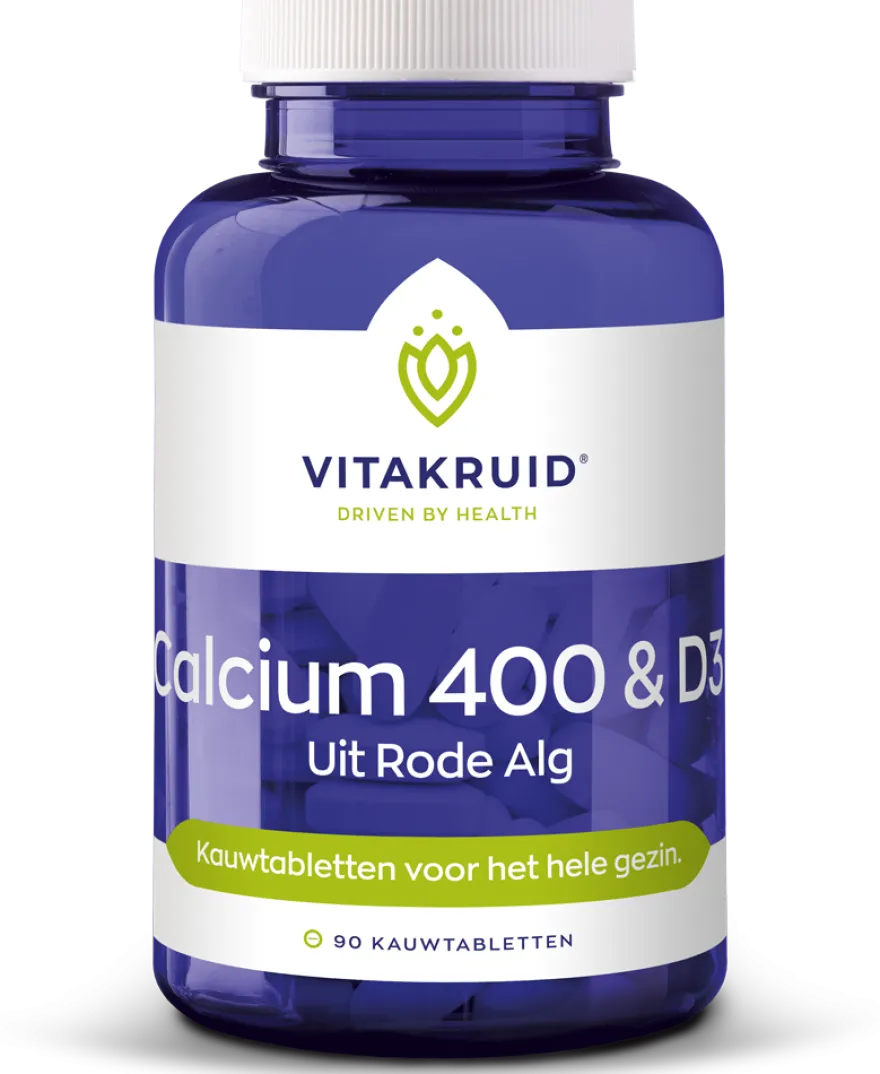 Vitakruid Calcium 400 & D3 uit Duurzame Rode Alg Aquamin TG® (90 kauwtabletten)