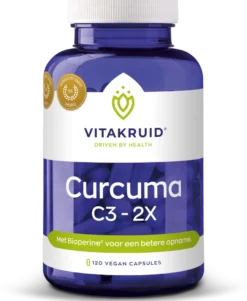 Vitakruid Curcuma C3-2X (95% Curcuminoïden) met Bioperine® 120 (120 vega capsules)
