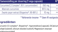 Vitakruid Curcuma C3-2X (95% Curcuminoïden) met Bioperine® 120 (120 vega capsules)