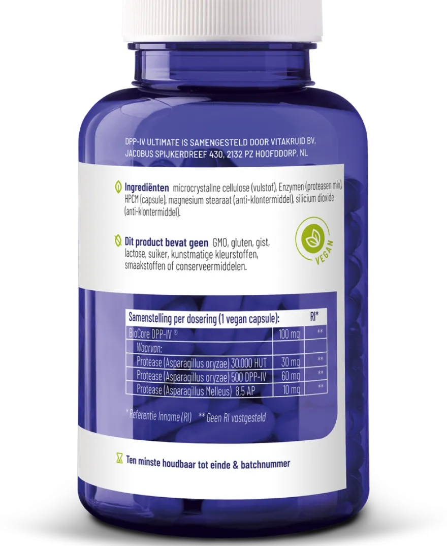 Vitakruid DPP-IV Ultimate Biocore® Optimum Complete Enzymen (180 vega capsules)