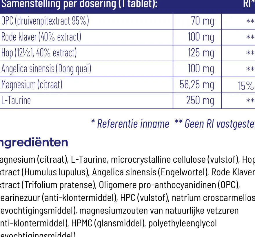 Vitakruid Feminosan Overgang Complex Rode Klaver & Hop (90 tabletten)