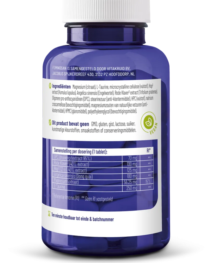 Vitakruid Feminosan Overgang Complex Rode Klaver & Hop (90 tabletten)