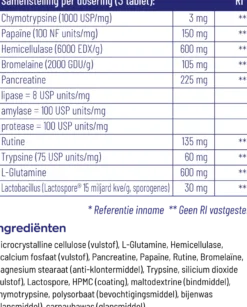 Vitakruid Glutazyme Spijsverteringsenzymen en L-Glutamine (90 tabletten)