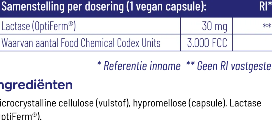 Vitakruid Lactase Enzym Optiferm® 3.000 FCC (90 vega capsules)