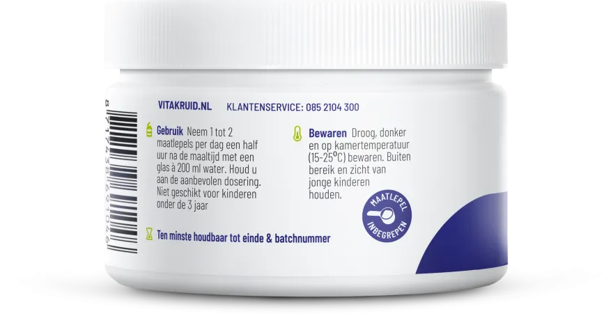 Vitakruid Magnesium Malaat met Vitamine B6 (P-5-P) (120 gr)