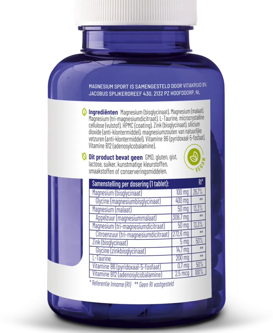 Vitakruid Magnesium Sport (90 tabletten)