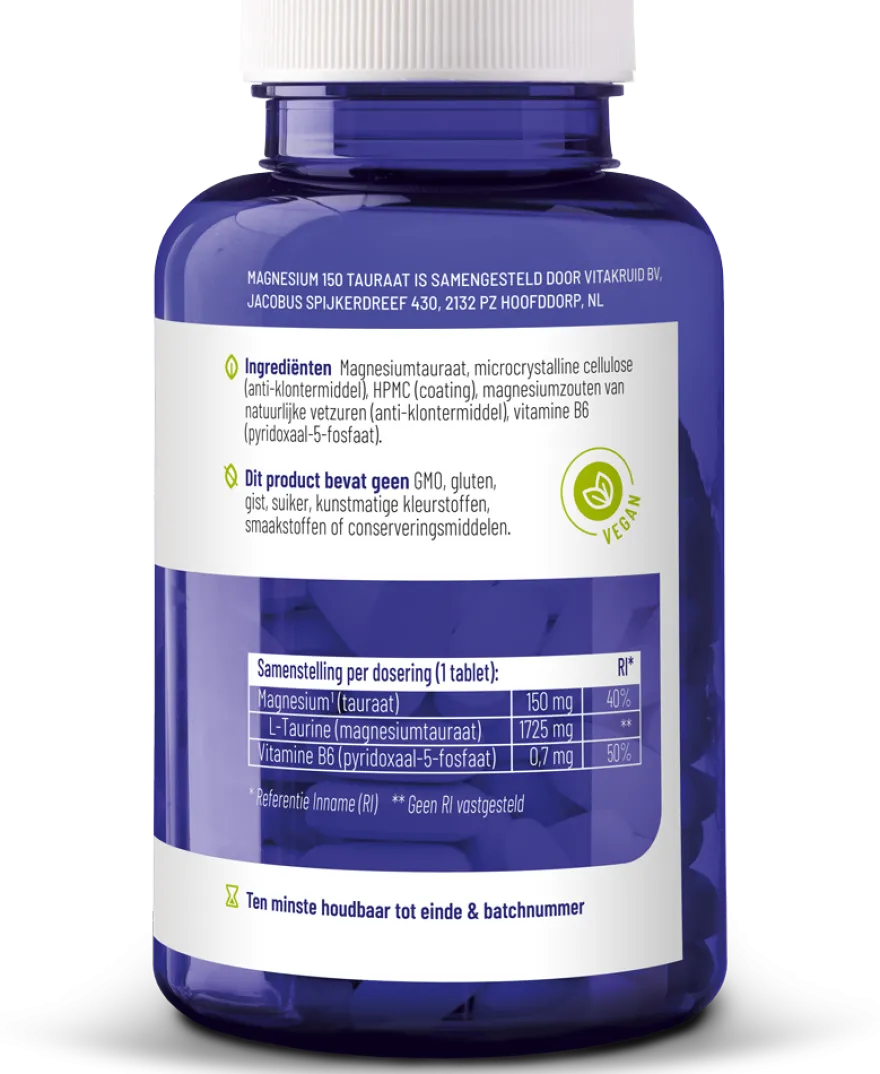 Vitakruid Magnesium 150 Tauraat (90 tabletten)