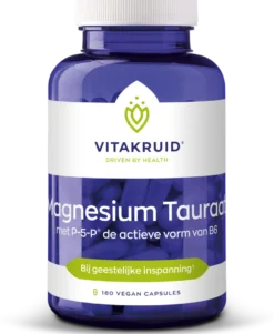 Vitakruid Magnesium Tauraat met Vitamine B6 (P-5-P) (180 vega capsules)