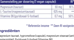 Vitakruid Magnesium Tauraat met Vitamine B6 (P-5-P) (180 vega capsules)