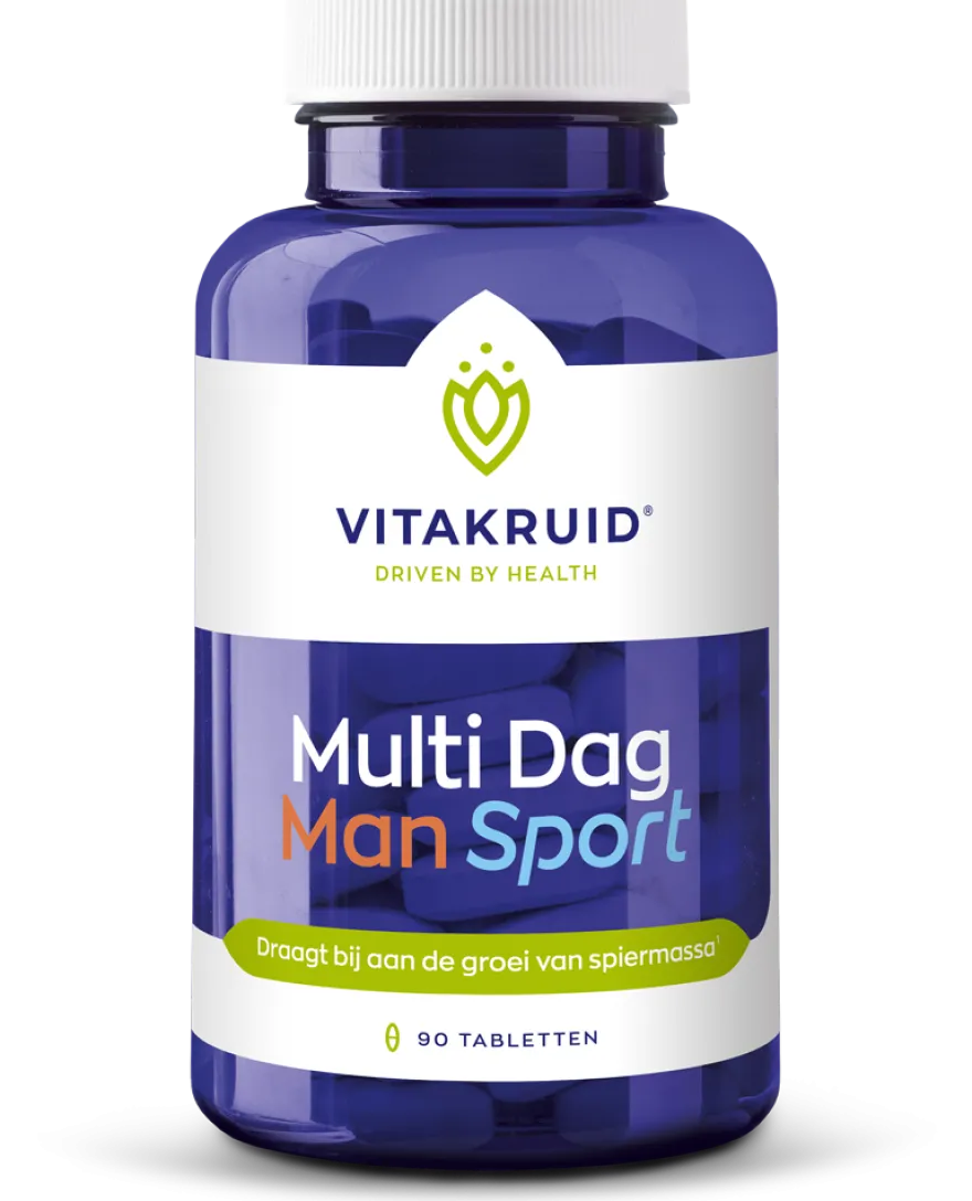 Vitakruid Multi Dag Man Sport 100% Vegan (90 tabletten)