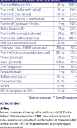 Vitakruid Multi Dag & Nacht HD 100% Vegan (2 x 90 tabletten)