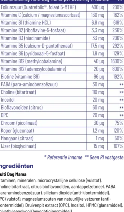 Vitakruid Multi Dag & Nacht Mama 100% Vegan (2 x 30 tabletten)