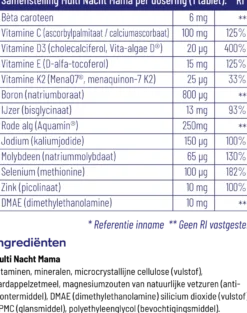 Vitakruid Multi Dag & Nacht Mama 100% Vegan (2 x 30 tabletten)