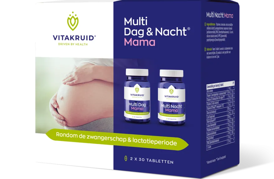 Vitakruid Multi Dag & Nacht Mama 100% Vegan (2 x 30 tabletten)