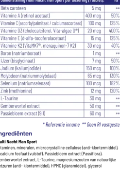 Vitakruid Multi Dag & Nacht Man Sport 100% Vegan (2 x 30 tabletten)