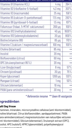 Vitakruid Multi Dag Vrouw 100% Vegan (90 tabletten)