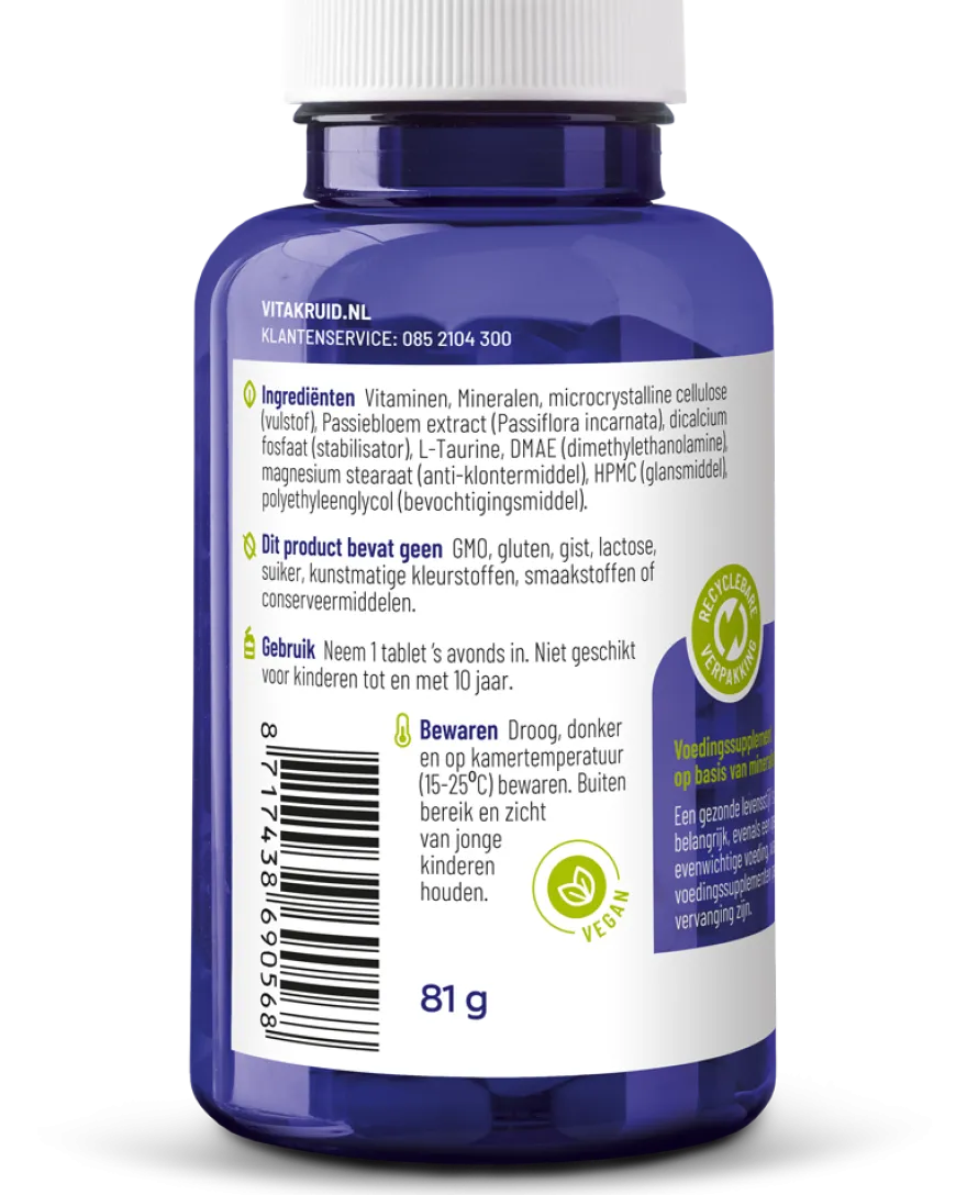 Vitakruid Multi Nacht HD 100% Vegan (90 tabletten)
