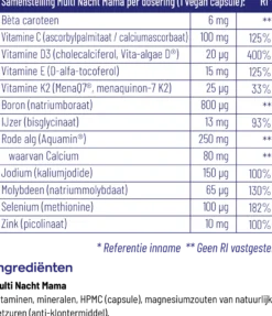 Vitakruid Multi Nacht Mama Vegan (30 vega capsules)