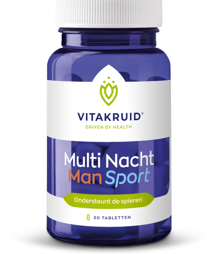 Vitakruid Multi Nacht Man Sport 100% Vegan (30 tabletten)