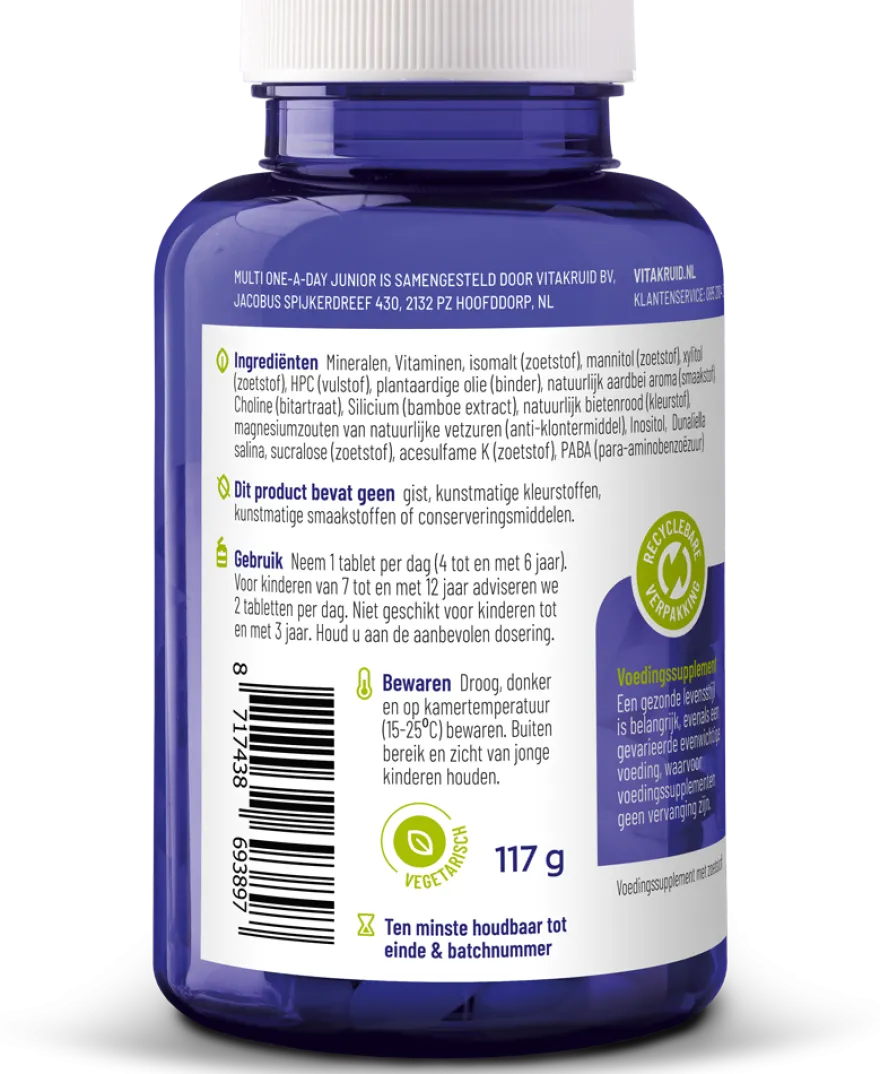 Vitakruid Multi One-a-day Junior (90 kauwtabletten)