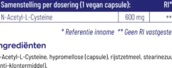 Vitakruid NAC 600 mg N-Acetyl-L-Cysteïne (60 vega capsules)