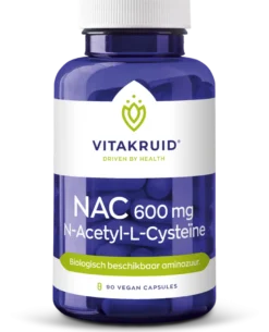 Vitakruid NAC 600 mg N-Acetyl-L-Cysteïne (90 vega capsules)